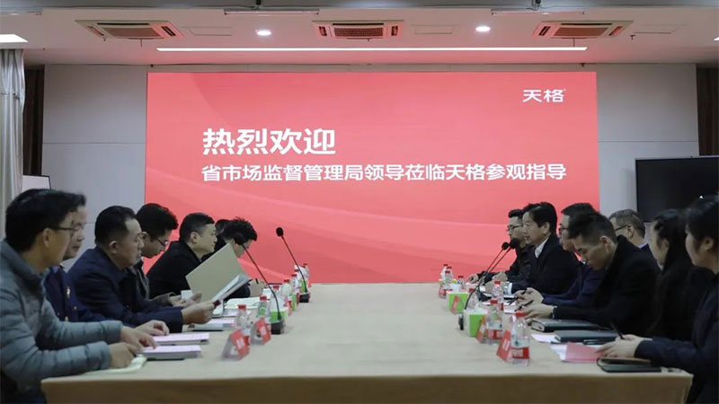 浙江省市區市場監管局領導赴天格地板參觀指導標準化建設